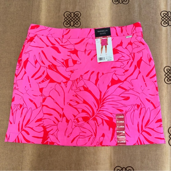 Rafaella NWT! Ladies Stretch Skort With Pockets In Carmine Rose Size XL - Picture 2 of 13